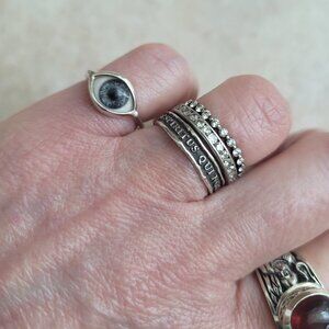 Sterling Silver Mini Eye Pinky Ring - size 4